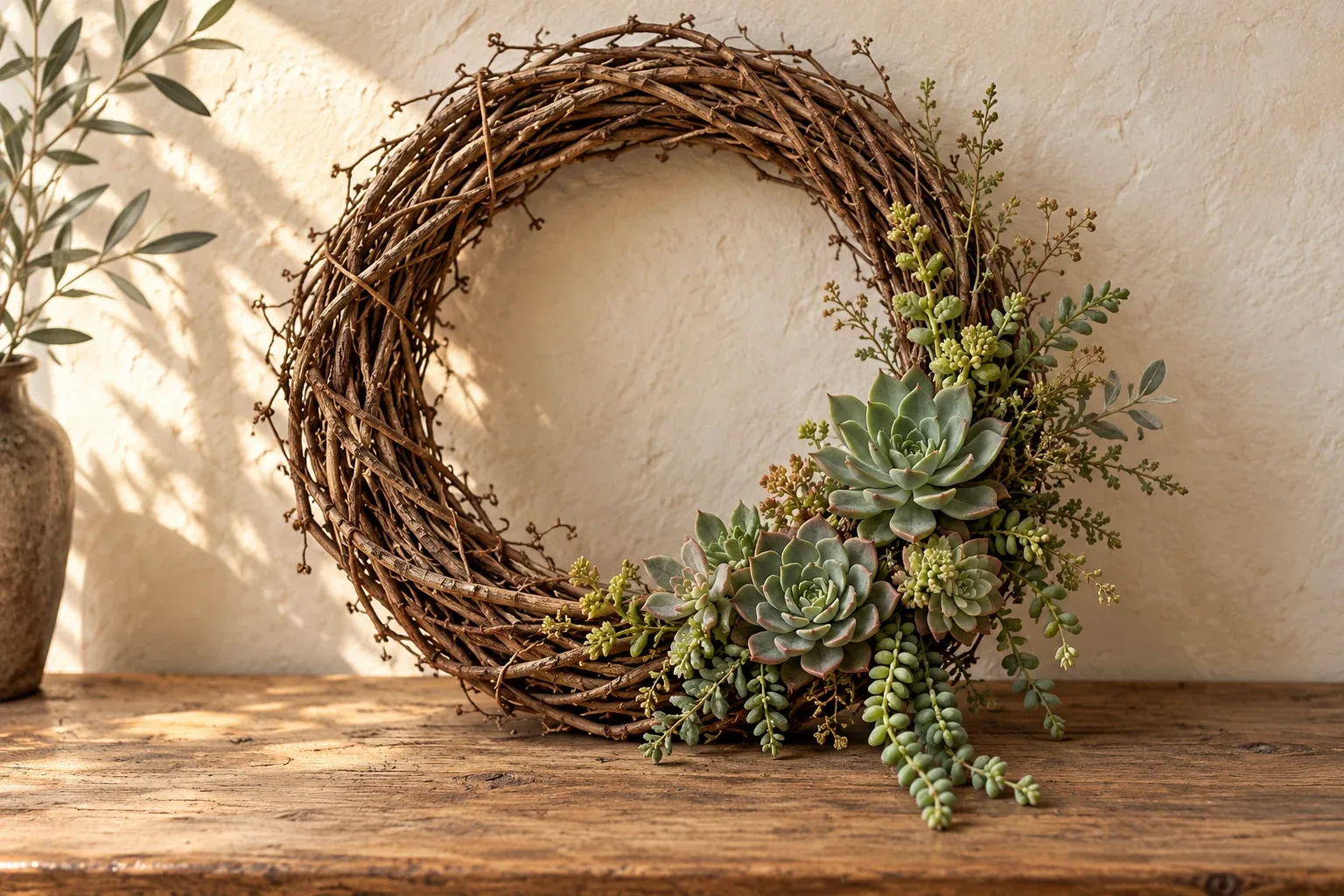 Grapevine Wreaths + Succulents